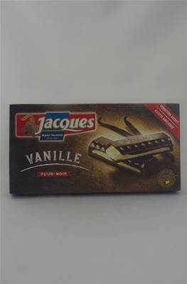 Tablette Belge Chocolat Noir Fourrée Vanille 100% Beurre de Cacao 200g