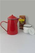 Cafetière du Nord BEKA Emaillée Rouge 1 paquet de café moulu 250g OFFERT