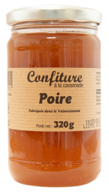 Confiture Extra Artisanale à La Cassonade POIRE 320g