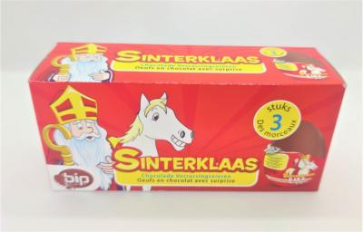 Sinterklaas - 3 Oeufs en chocolat avec surprise de St Nicolas - 3x20g