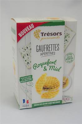 Gaufrettes Apéritives Pur Beurre ROQUEFORT MIEL 60g