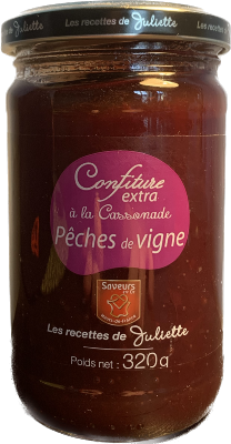 Confiture Extra Artisanale à La Cassonade PECHE DE VIGNE 320g