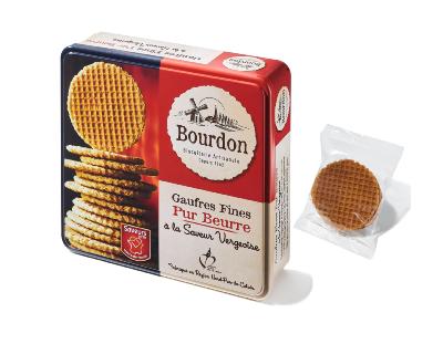 Coffret Métal Gaufres Fines Pur Beurre à la Vergeoise 900g  - Biscuiterie BOURDON