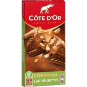 Plaque Côte d'Or "L'ORIGINAL" chocolat au lait aux éclats de noisettes (2X200g) 400g