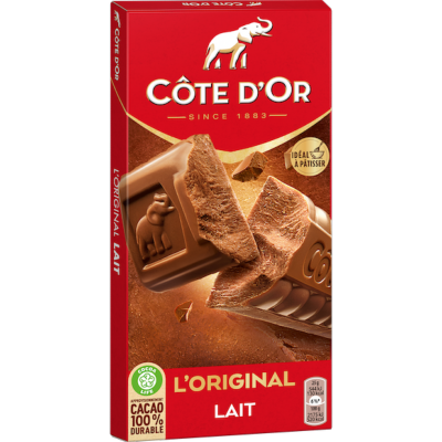 Plaque Côte d'Or "L'ORIGINAL" LAIT (2X200g) 400g