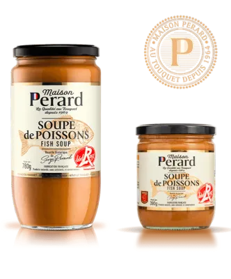 Soupe de poissons de la Maison PERARD - LABEL ROUGE - 390g - Fruits de mer de qualité supérieure préparés de manière artisanale