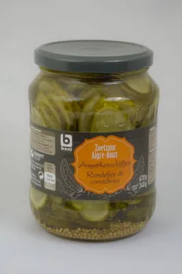 Cornichons en Rondelles Aigre doux 670g