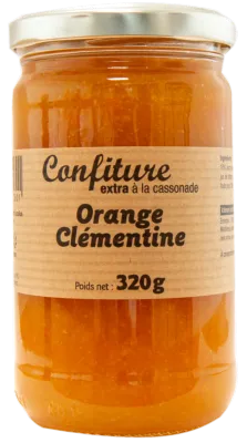 Confiture Extra Artisanale à la cassonade ORANGE CLEMENTINE 320g
