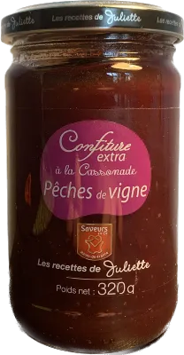 Confiture Extra Artisanale à La Cassonade PECHE DE VIGNE 320g