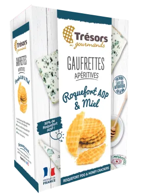 Gaufrettes Apéritives Pur Beurre ROQUEFORT MIEL 60g